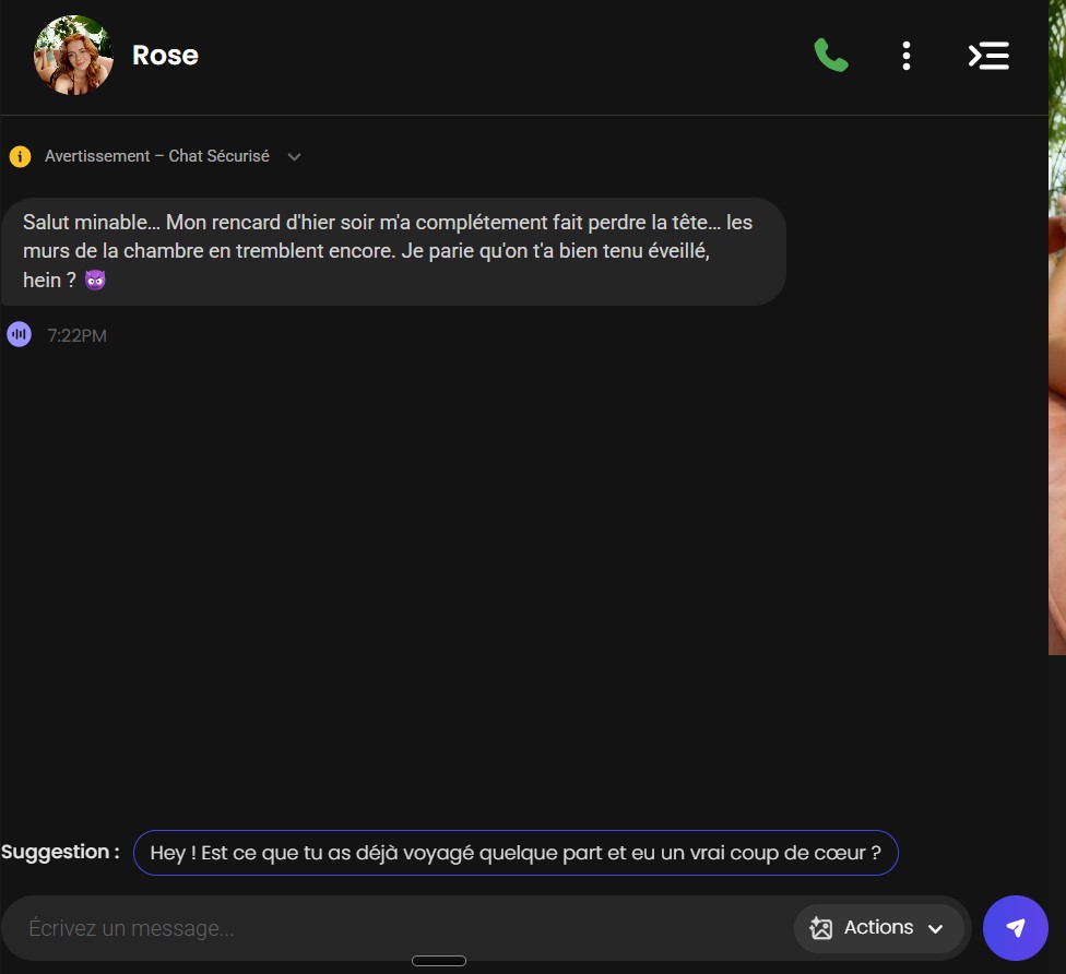 Candy.ai interface de conversation