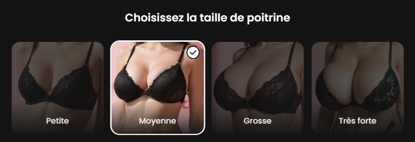 Choix de la taille de poitrine