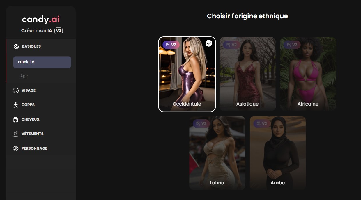Choix de l'origine ethnique du personnage