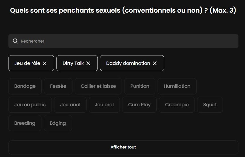 Sélection des kinks