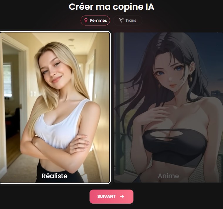 Entrée dans la création de personnage Candy.ai