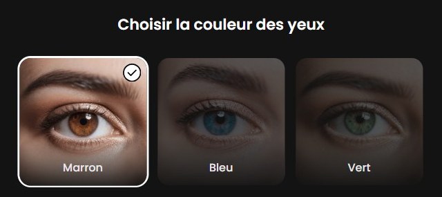 Choix de la couleur des yeux