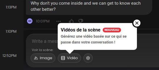 Voir la scène : Image / Vidéo dans le chat