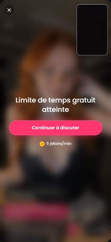 Candy Roulette : limite de temps gratuit atteinte, continuer à discuter pour 5 jetons par minute