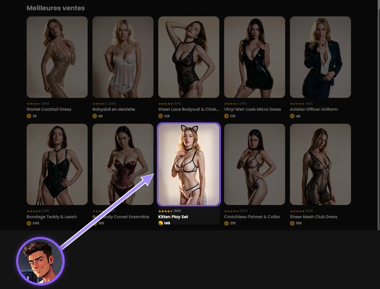 Les meilleures ventes du Candy Shop, avec la tenue chat Kitten Play Set
