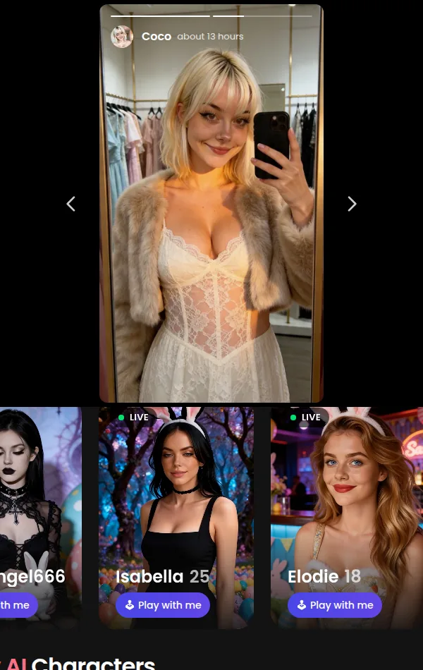 Story Coco ouverte, selfie miroir en grand format vertical
